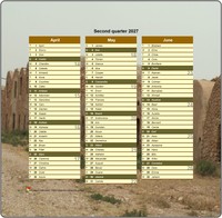 2027 quarterly calendar of portrait format with photo