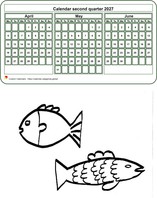 2027 quarterly calendar to color