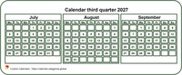 2027 quarterly mini white calendar