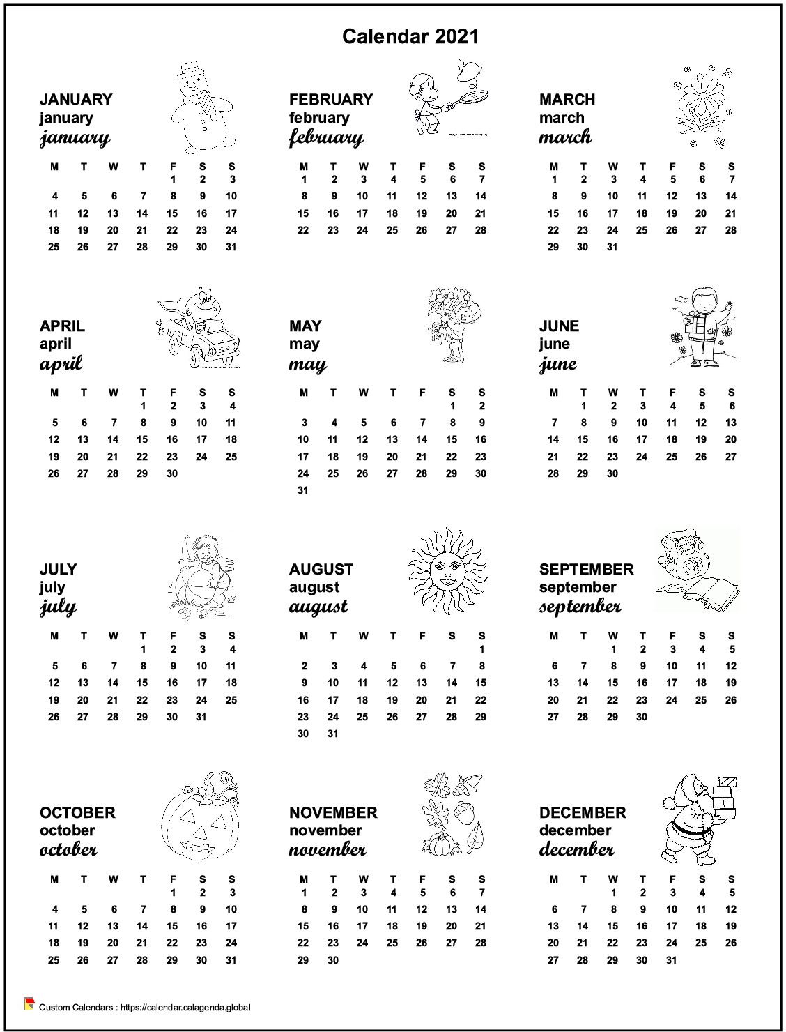 Calendar 2031 annual maternal and primary school
