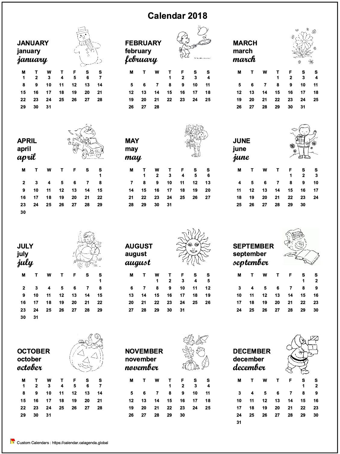 Calendar 2038 annual maternal and primary school
