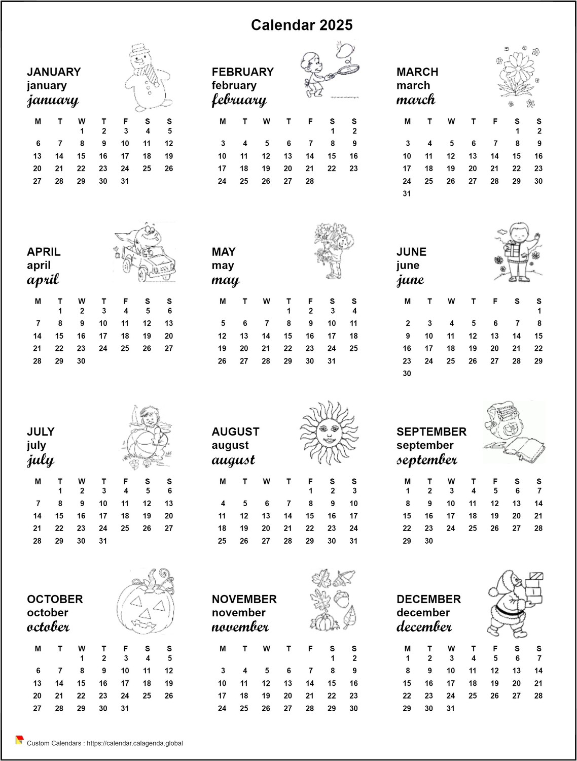 Calendar 2052 annual maternal and primary school