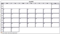Calendar July 2016