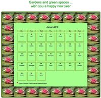 Calendar monthly 2024 water lily patterns
